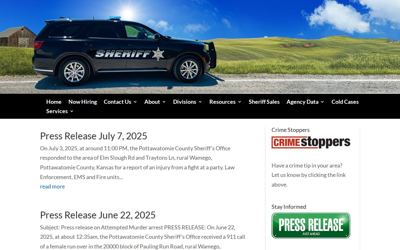 Pottawatomie County Sheriff selected arrest press release archive